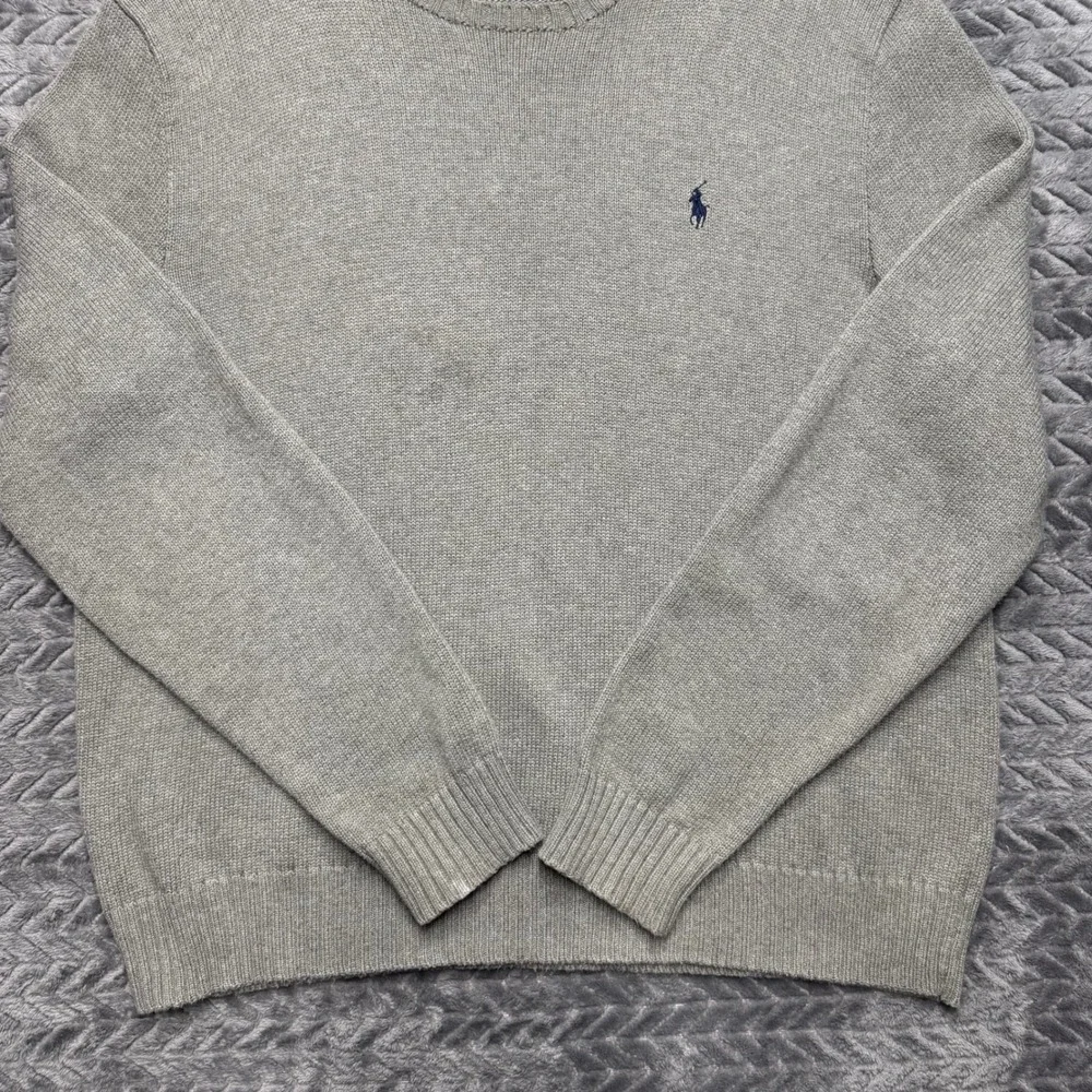 Polo Ralph‎ Lauren Sweater XL Gray Crewneck Cotton Knit Logo (2031)
